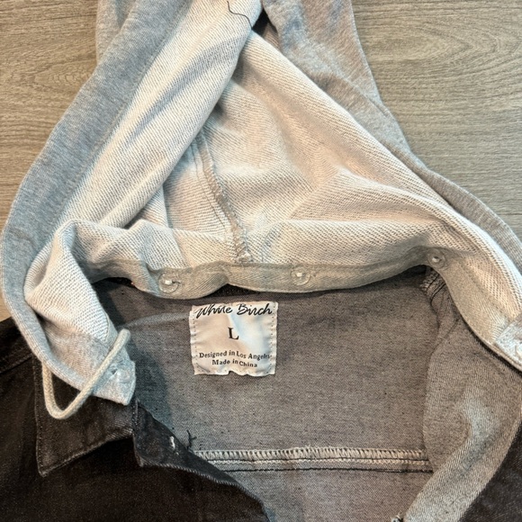 White Birch Black Jean Jacket with Hood NWOT - Picture 7 of 8